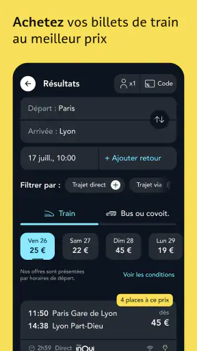 SNCF Connect: Trains & trajets screenshot