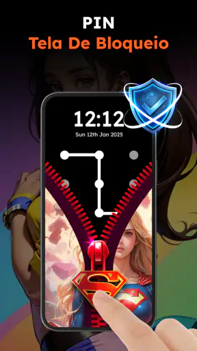 Tela de Bloqueio Zíper Tema screenshot
