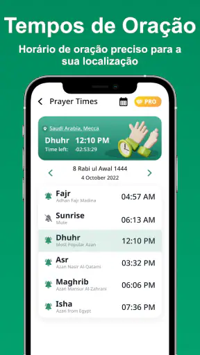 Tempo de oração, Azan e Qibla screenshot