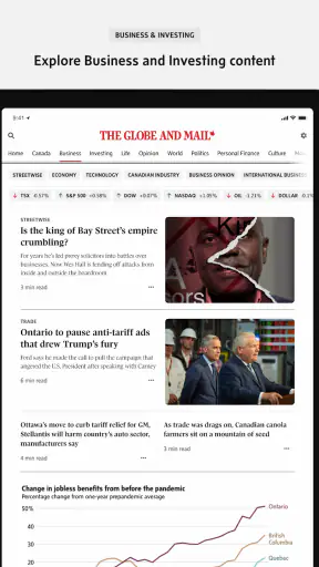 The Globe and Mail screenshot