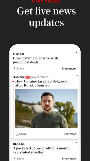 The Telegraph UK Latest News screenshot