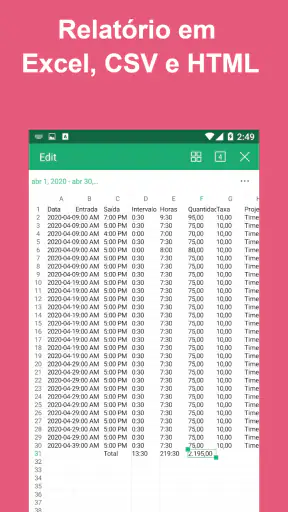 Timesheet - Horas Trabalhadas screenshot