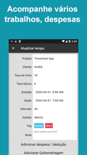 Timesheet - Horas Trabalhadas screenshot