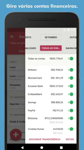 Toshl Finanças - orçamento screenshot
