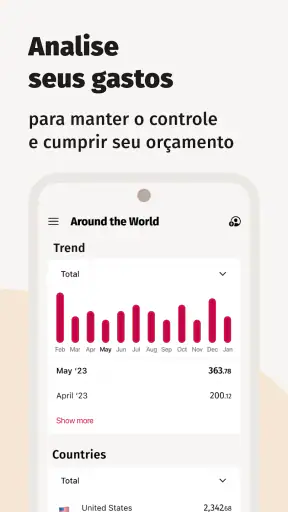 TravelSpend despesas de viagem screenshot