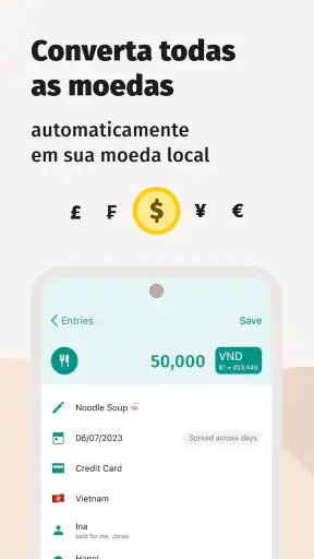 TravelSpend despesas de viagem screenshot