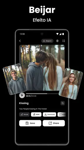 Vídeo IA - Abraços e Beijos screenshot