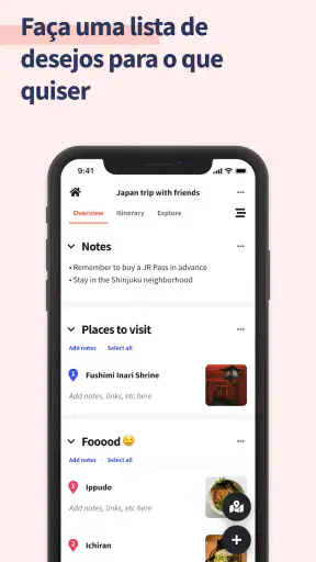 Wanderlog Organizador viagens screenshot