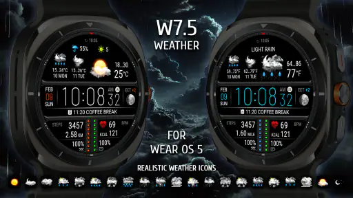 Weather watch face W7.5 screenshot