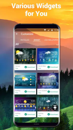 Widget de previsão do tempo screenshot
