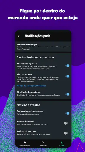 Yahoo Finanças screenshot