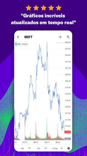 Yahoo Finanças screenshot